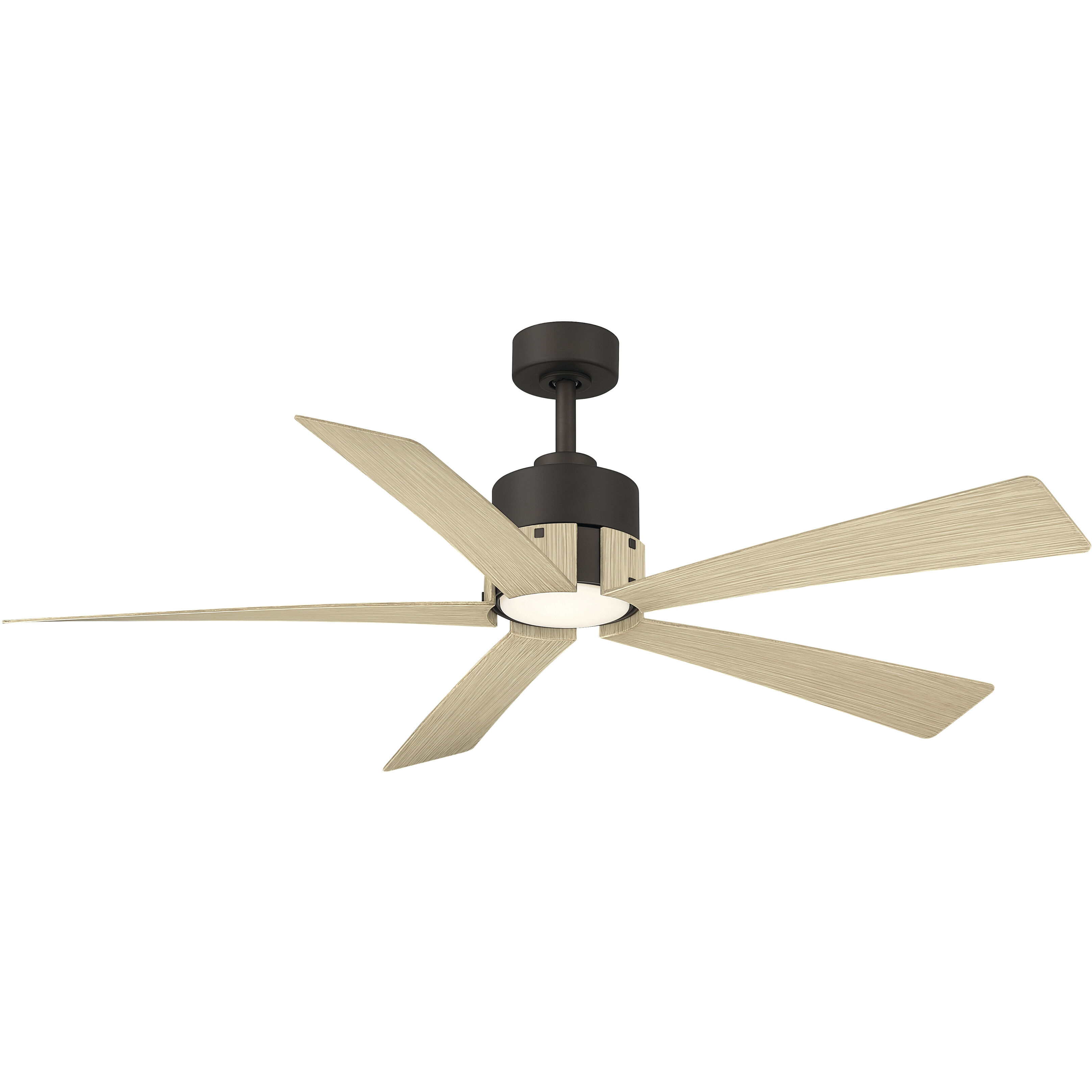 Oovin 54 inch Dark Bronze with White Oak Blades Smart Ceiling Fan