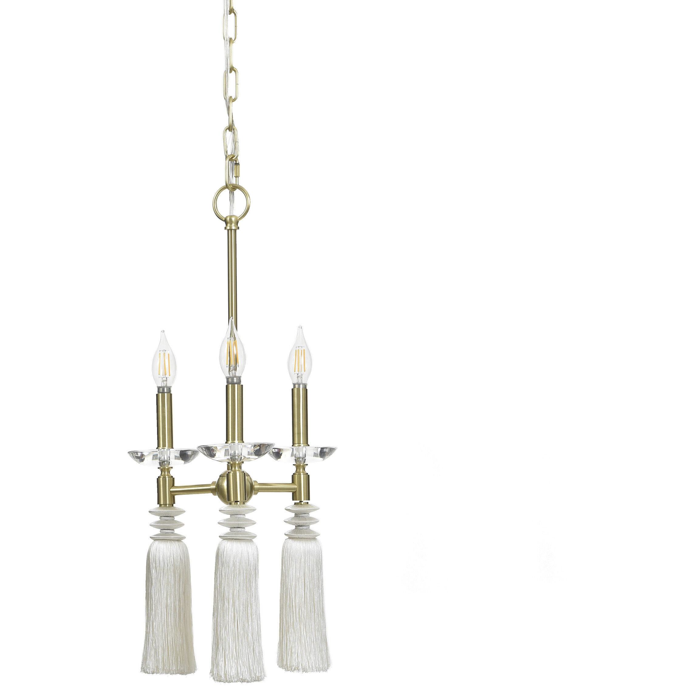Marquette LED 11 inch Polished Gold and White Chandelier Ceiling Light
