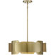 Modern 4 Light 20 inch Burnished Brass Pendant Ceiling Light