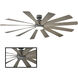 Windflower 80 inch Graphite and Weathered Gray with Weathered Gray Blades Downrod Ceiling Fan in 2700K, Graphite Weathered Gray