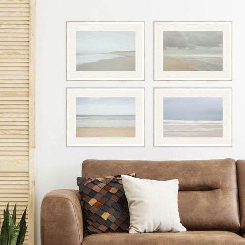 Waterside Blue and Gray and Beige and White Framed Art