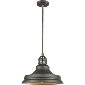Carbondale 1 Light 15 inch Slate Mist with Satin Nickel Pendant Ceiling Light