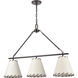 Marion 3 Light 36 inch Oil Rubbed Bronze with Natural Linear Chandelier Ceiling Light