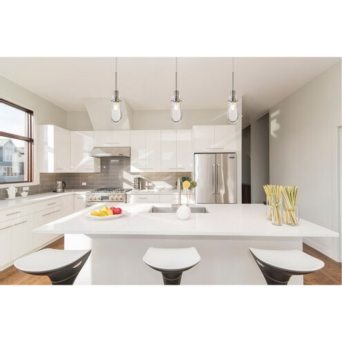 Wish 1 Light Satin Nickel Pendant Ceiling Light