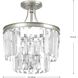 Glimmer 3 Light 13 inch Silver Ridge Semi-Flush Mount Convertible Ceiling Light, Design Series