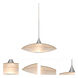 Spazio LED Satin Nickel Cord Pendant Ceiling Light in Frost Glass