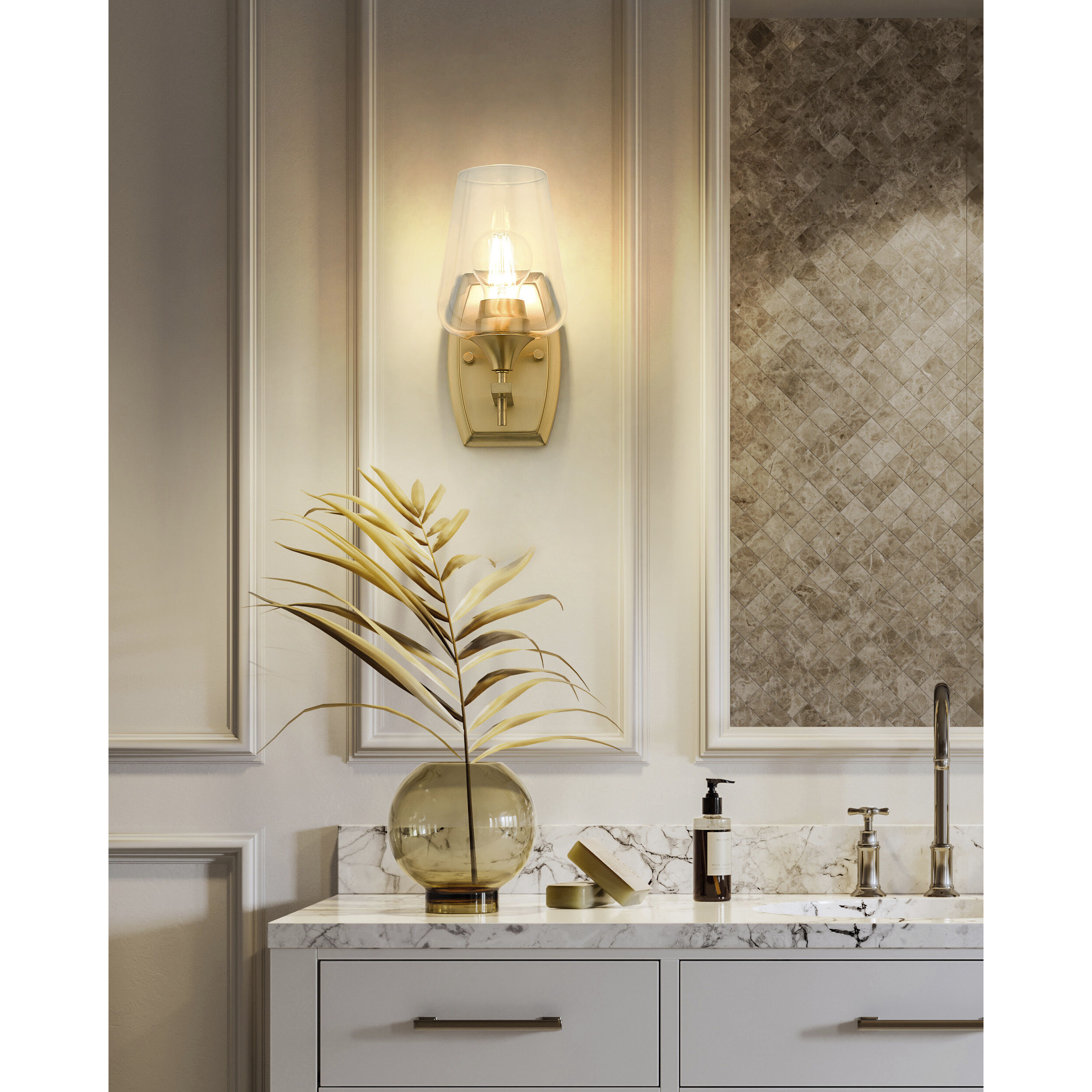 Joliet 1 Light 5 inch Burnished Brass Wall Sconce Wall Light