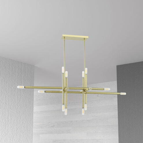 Kanata 16 Light 40 inch Aged Brass Horizontal Pendant Ceiling Light