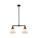 Franklin Restoration Large Cone 2 Light 21 inch Oil Rubbed Bronze Chandelier Ceiling Light in Matte White Glass, Franklin Restoration