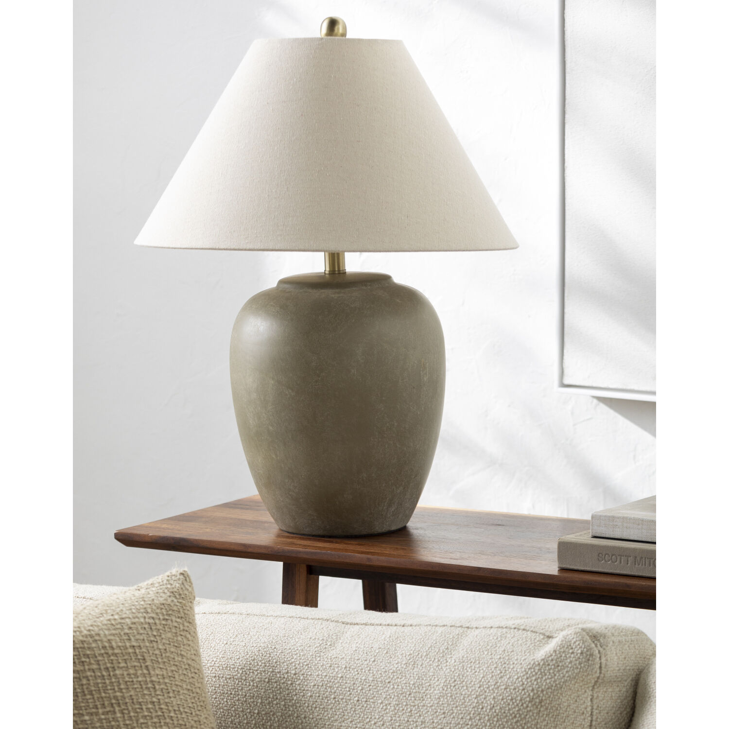 Serrano 24 inch 100 watt Gray Accent Table Lamp Portable Light