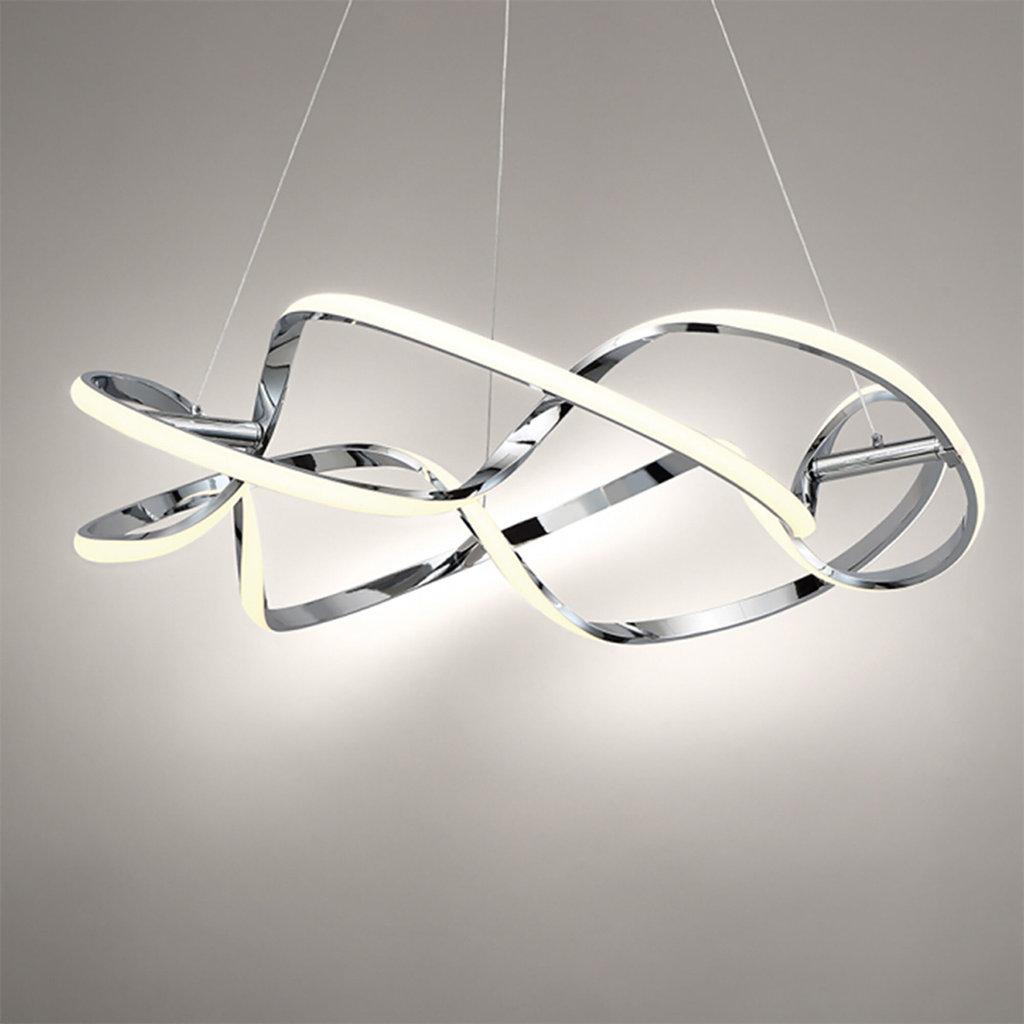 Interlace LED 28 inch Chrome Pendant Ceiling Light, dweLED