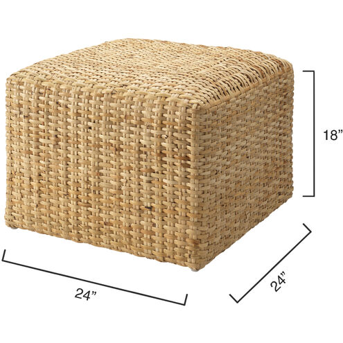 Natural Rattan 18 inch Natural Rattan Ottoman
