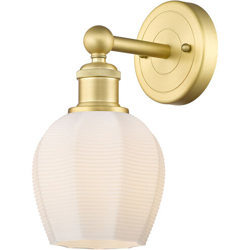Norfolk Sconce Wall Light in Satin Gold, Matte White