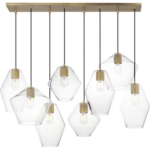 Geode 8 Light 17.5 inch Natural Aged Brass Multi-Light Pendant Ceiling Light