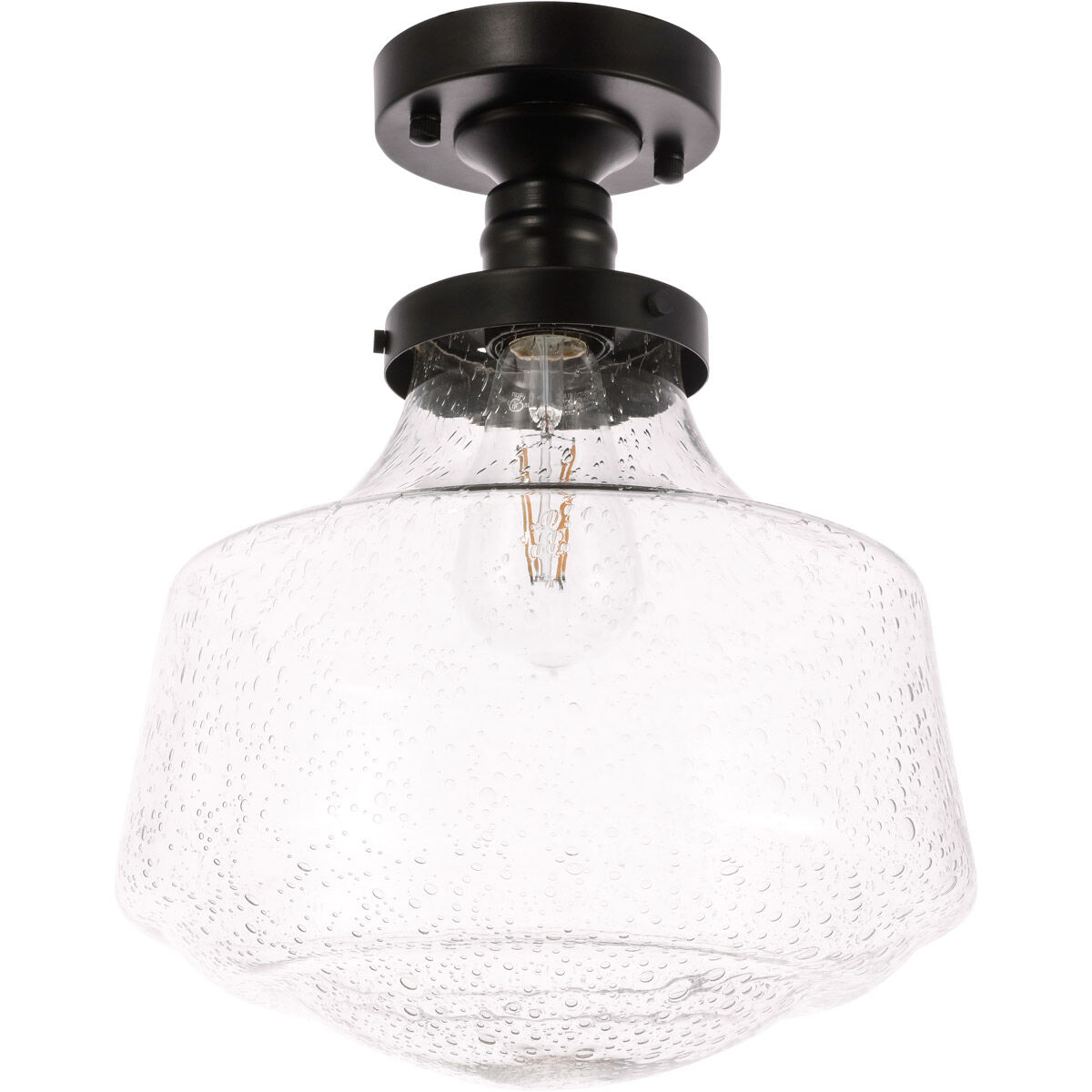 Lyle 1 Light 11 inch Black Flush Mount Ceiling Light