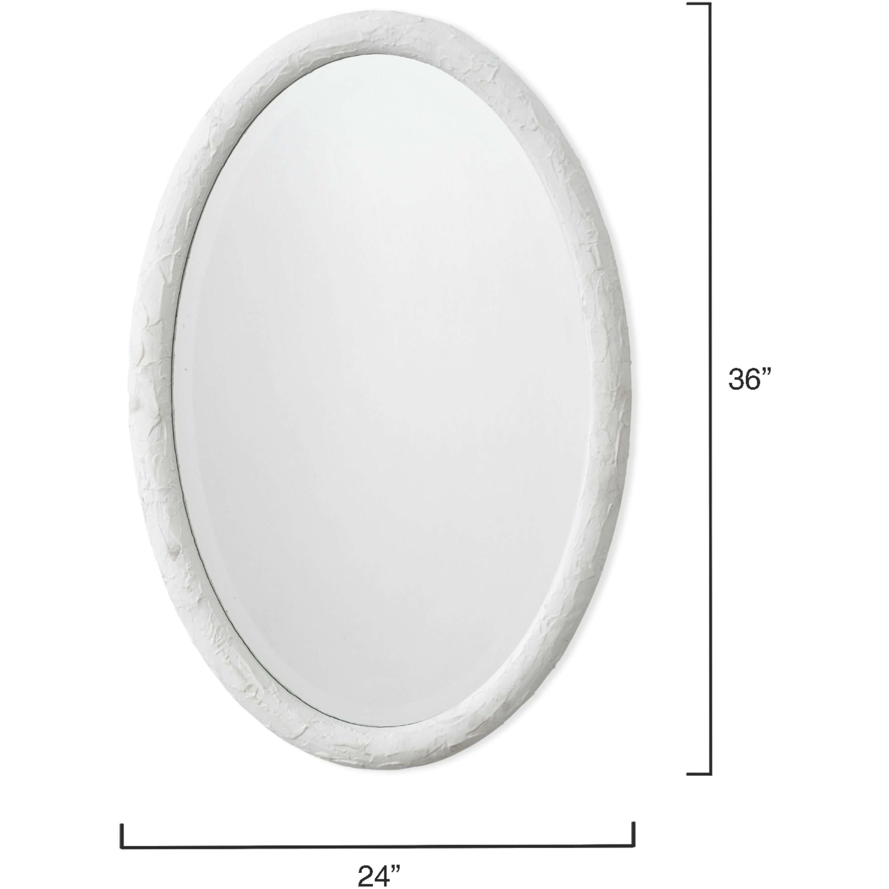 Ovation 36 X 24 inch Textured White Resin Wall Mirror