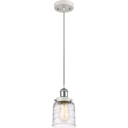 Ballston Bell 1 Light 5 inch White and Polished Chrome Mini Pendant Ceiling Light