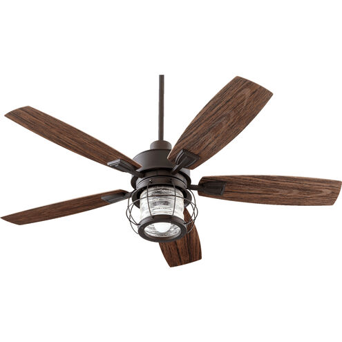 Galveston 52 inch Oiled Bronze with Walnut Blades Outdoor Ceiling Fan