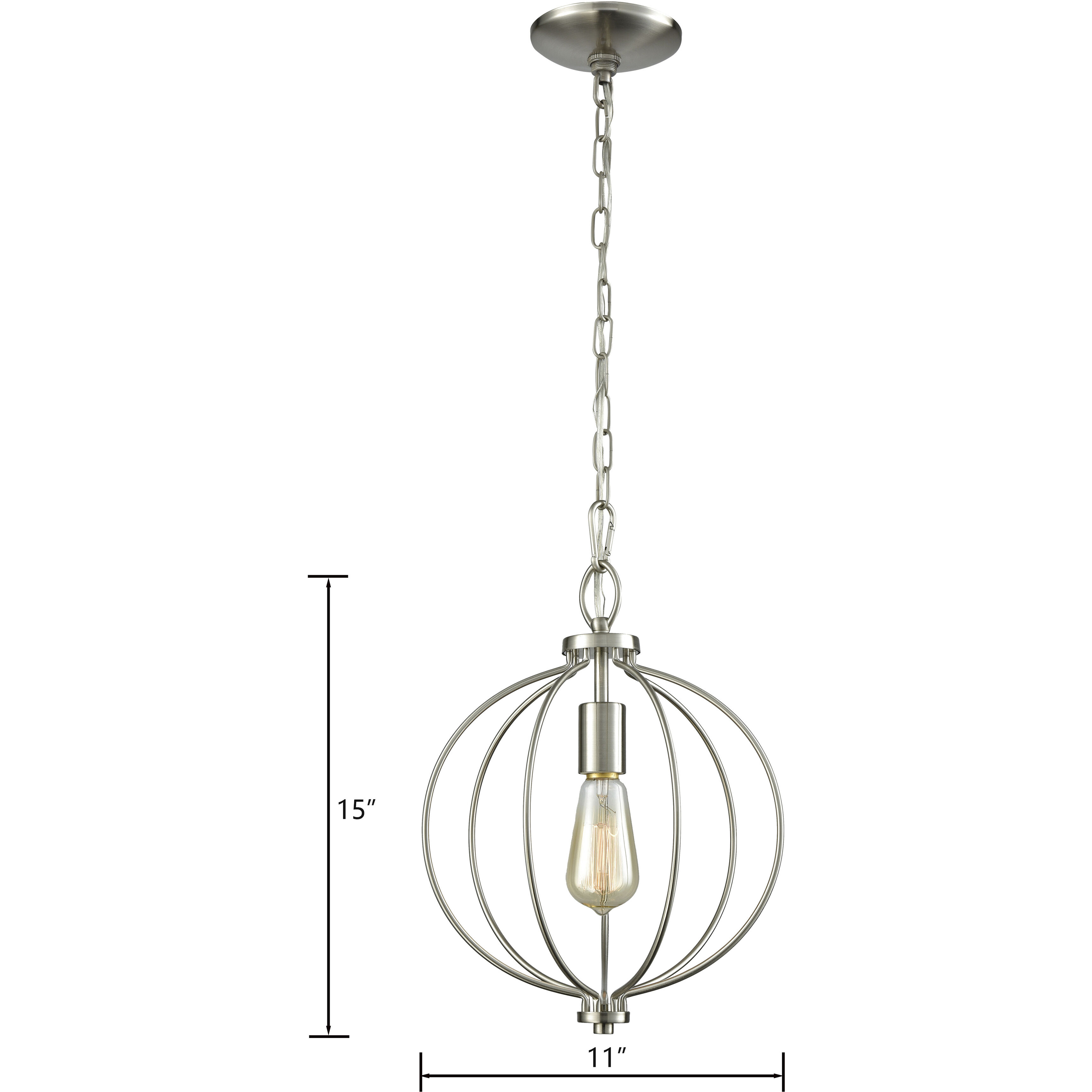 Williamsport 1 Light 11 inch Brushed Nickel Mini Pendant Ceiling Light