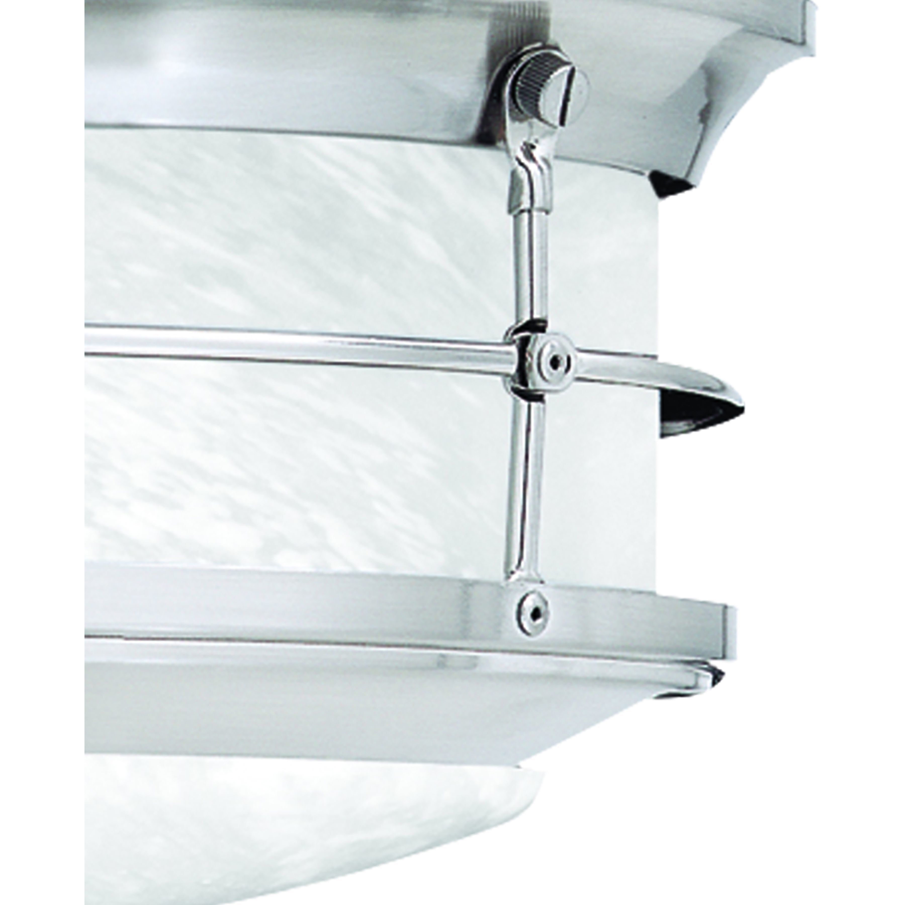 Verglas 2 Light 11.25 inch Brushed Nickel with White Outdoor Flush Mount