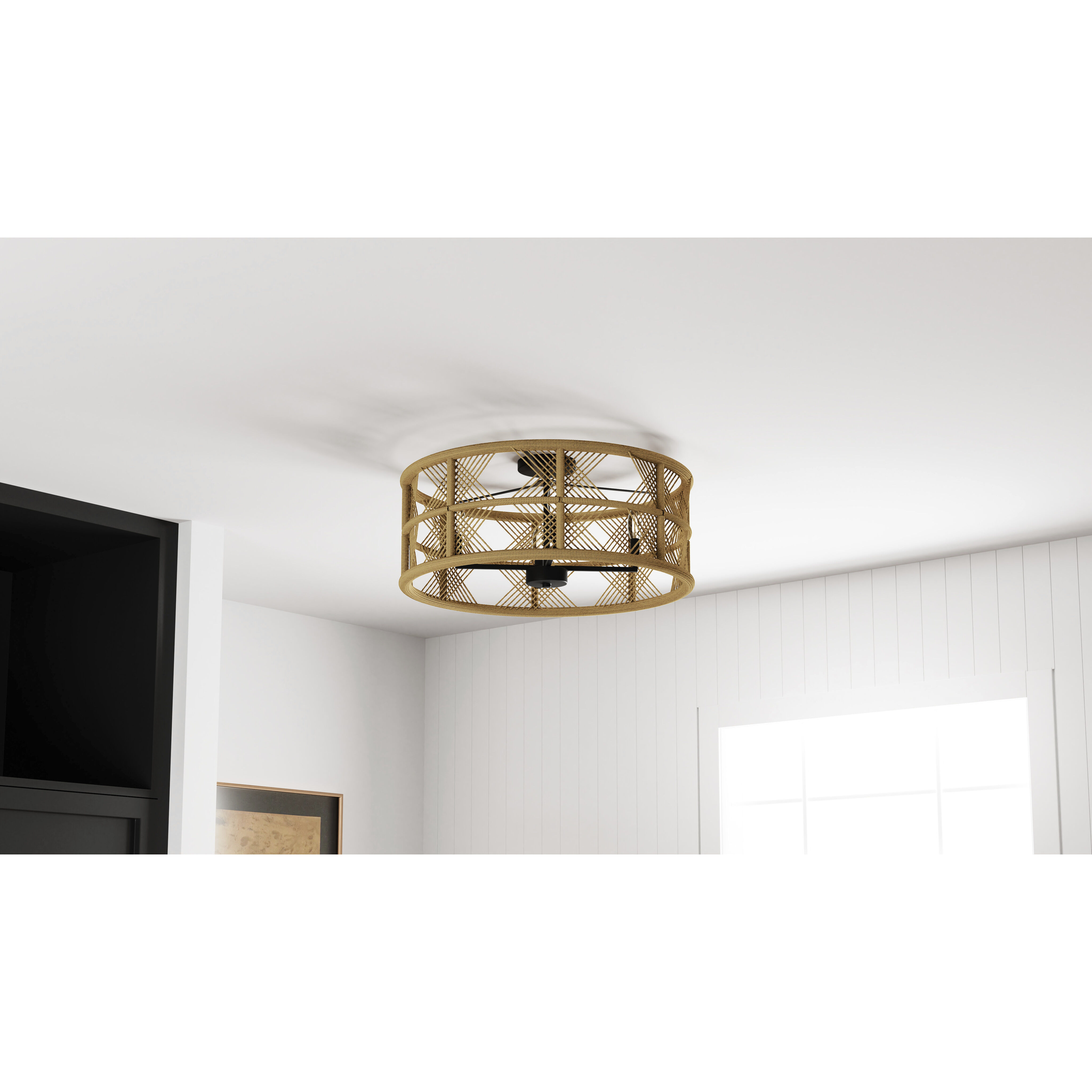 Axford 5 Light 22 inch Matte Black Semi-Flush Mount Ceiling Light, Extra Large