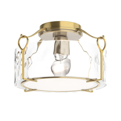 Bow 1 Light 13.2 inch Modern Brass Semi-Flush Ceiling Light in Water, Medium