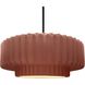 Radiance Collection - Pleated Tier Pendant Ceiling Light in Matte Black, Dedicated LED, Black Cord, Canyon Clay, 16.25W x 6H, Form+Finish+Function