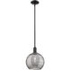 Arcadia Athens Deco Swirl 1 Light 10 inch Matte Black Mini Pendant Ceiling Light