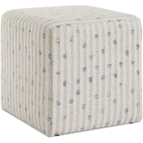 Joie 18 inch White and Sea Blue Ottoman