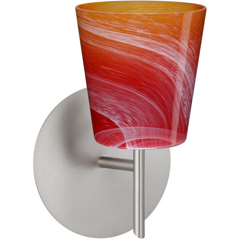 Canto 5 LED 5 inch Satin Nickel Mini Sconce Wall Light in Solare Glass