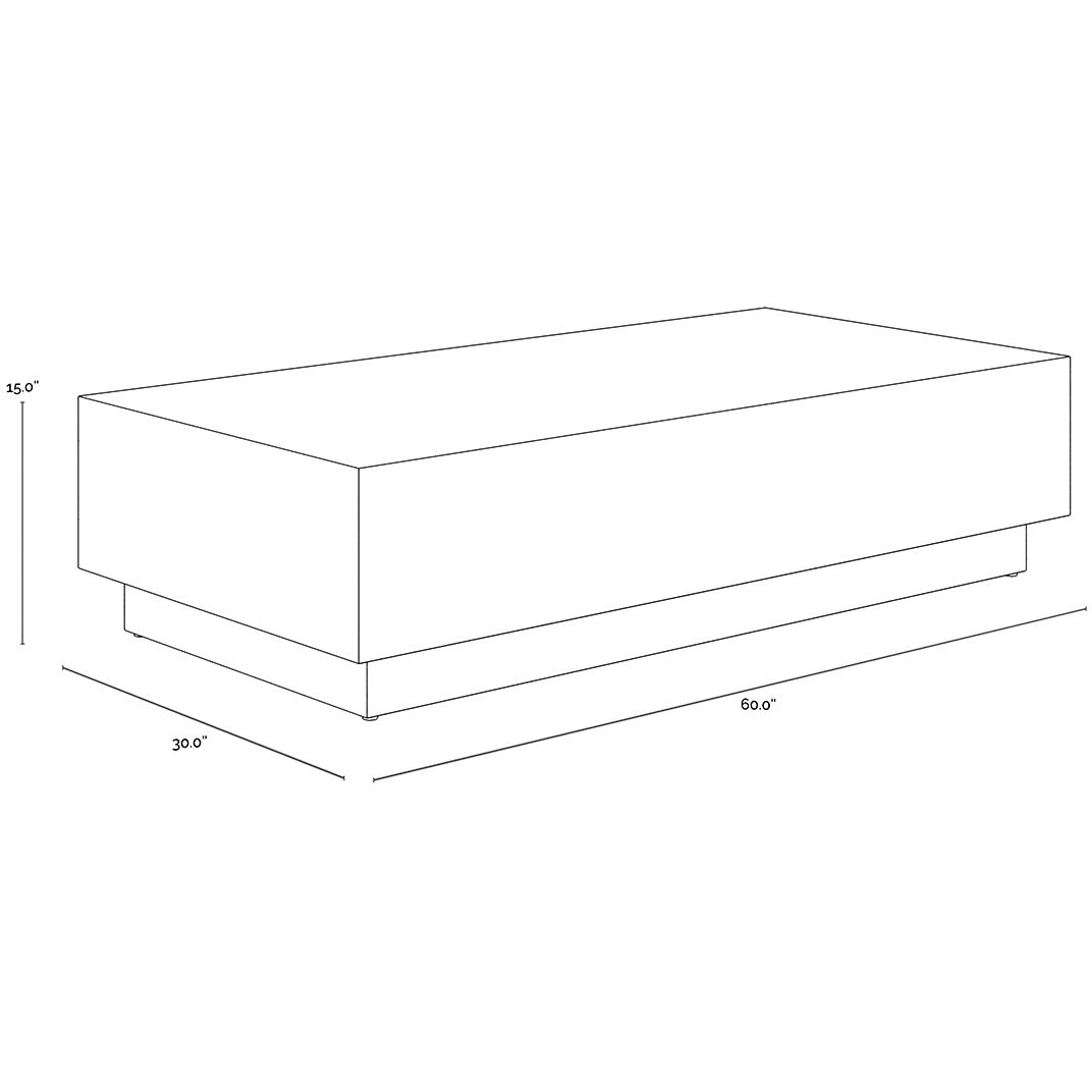 Albans 60 X 30 inch Brass / Black Coffee Table