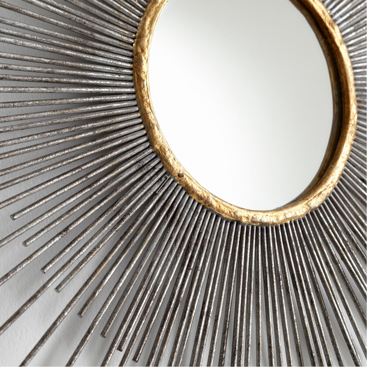 Pixley 18 inch Antiqued Silver Leaf Wall Mirror, Small