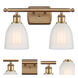 Ballston Brookfield LED 16 inch Brushed Brass Bath Vanity Light Wall Light in White Glass, Ballston