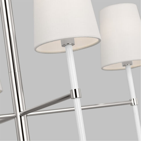 kate spade new york Monroe 4 Light 28 inch Polished Nickel Chandelier Ceiling Light in Polished Nickel / Gloss White