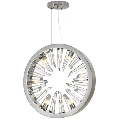 Spiked 6 Light 3 inch Polished Nickel Chandelier Ceiling Light