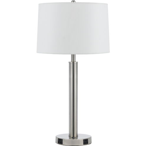 Hotel 31 inch 60 watt Brushed Steel Table Lamp Portable Light