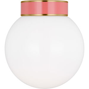 kate spade new york Monroe 1 Light 8.5 inch Burnished Brass with Coral Flush Mount Ceiling Light in Burnished Brass / Coral