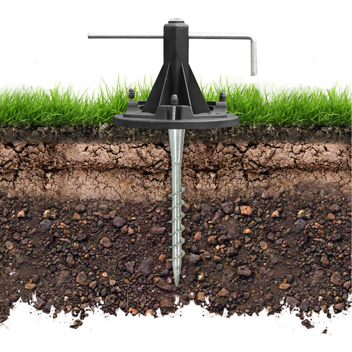 EZ Anchor LED 24 inch Black Post Lighting, Easy Installation 