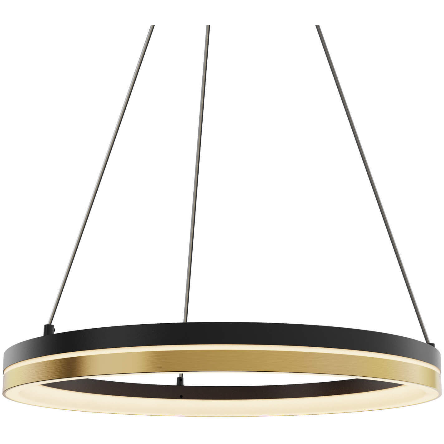 Eclipse 1 Light 13.88 inch Black Gold Flushmount Ceiling Light, Double Ring