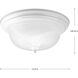 Dome Glass CTC 2 Light 13.25 inch White Flush Mount Ceiling Light in Alabaster Glass