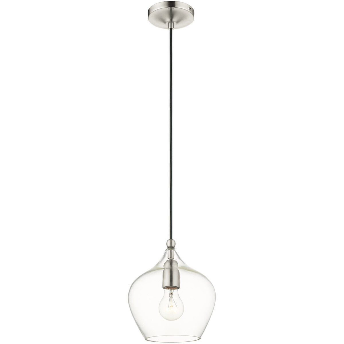 Pendants 1 Light 8 inch Brushed Nickel Pendant Ceiling Light