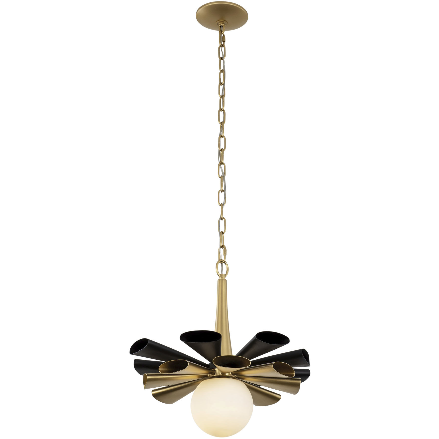 Daphne 1 Light 18.5 inch Matte Black and French Gold Pendant Ceiling Light
