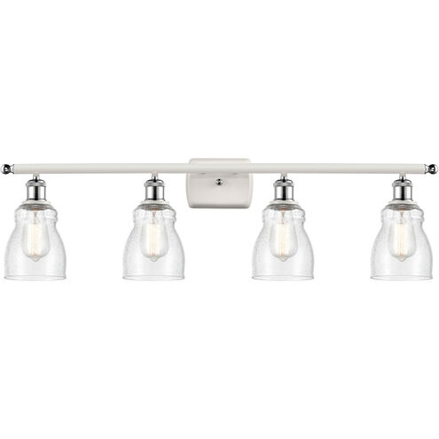 Ballston Ellery 4 Light 36 inch White and Polished Chrome Bath Vanity Light Wall Light in Seedy Glass, Ballston
