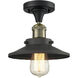 Franklin Restoration Railroad 1 Light 7 inch Black Antique Brass Semi-Flush Mount Ceiling Light, Franklin Restoration