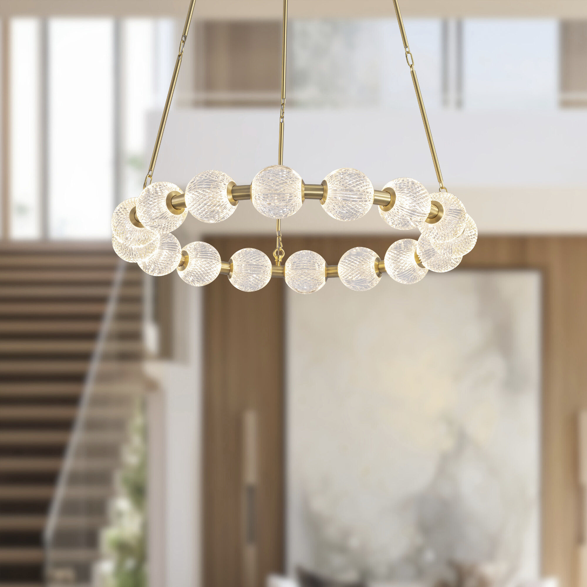 Marni LED 32.38 inch Natural Brass Chandelier Ceiling Light