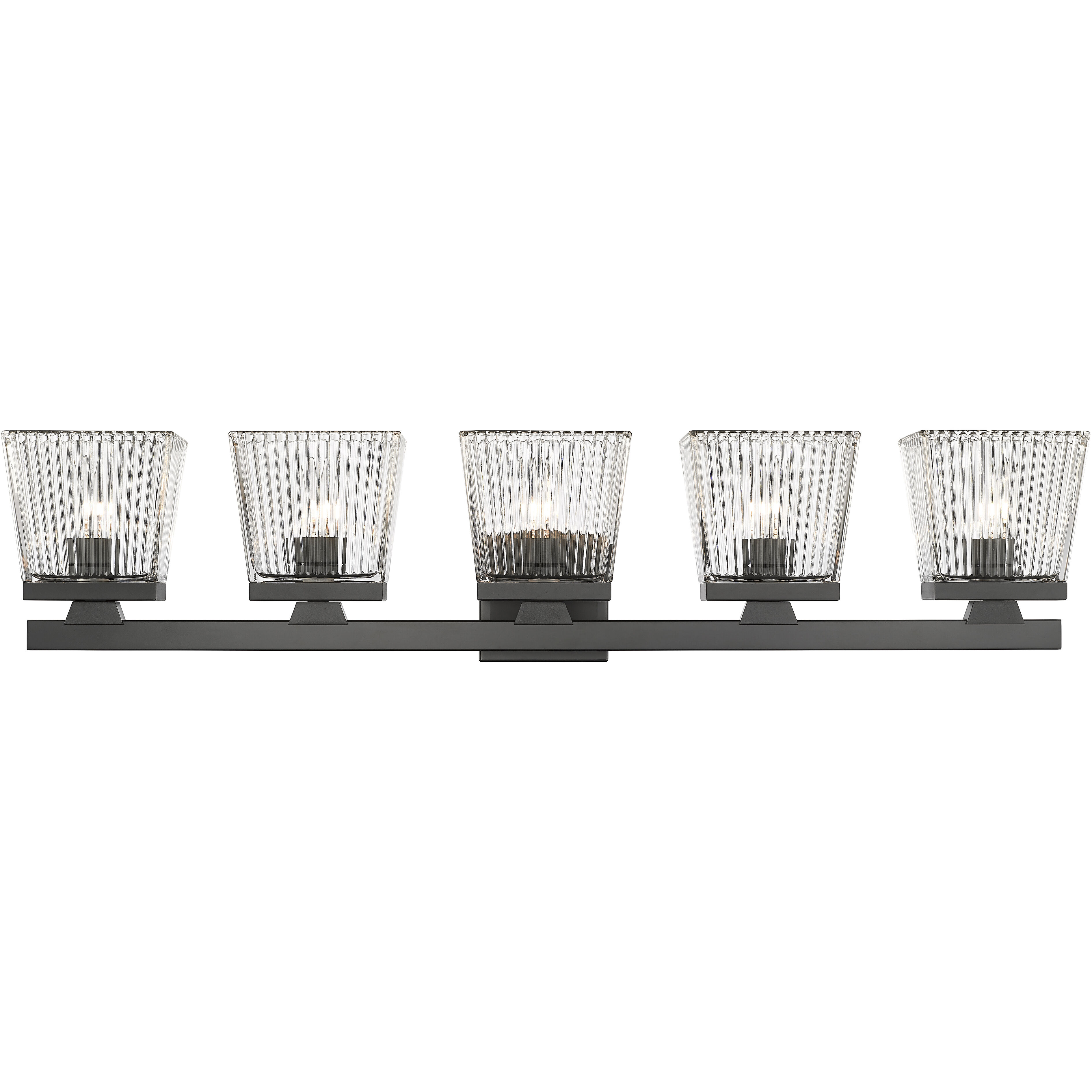 Astor 5 Light 36 inch Matte Black Vanity Wall Light