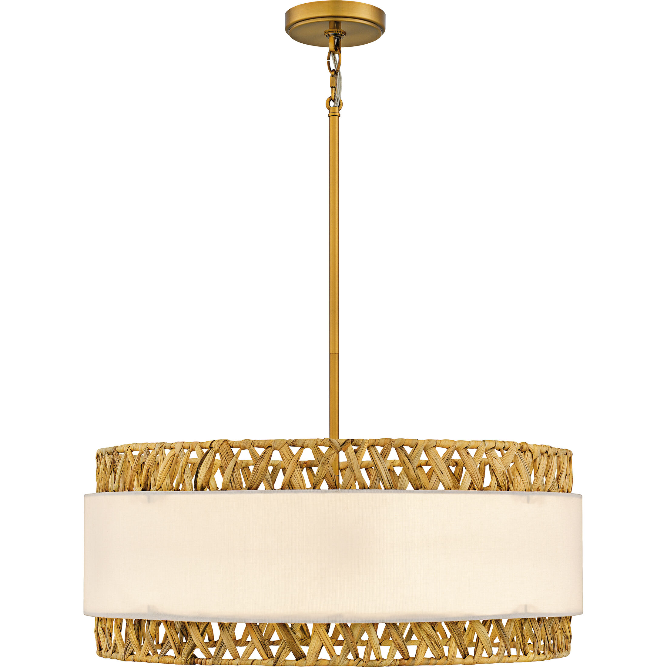 Kate 5 Light 24 inch Brushed Gold Pendant Ceiling Light, Large