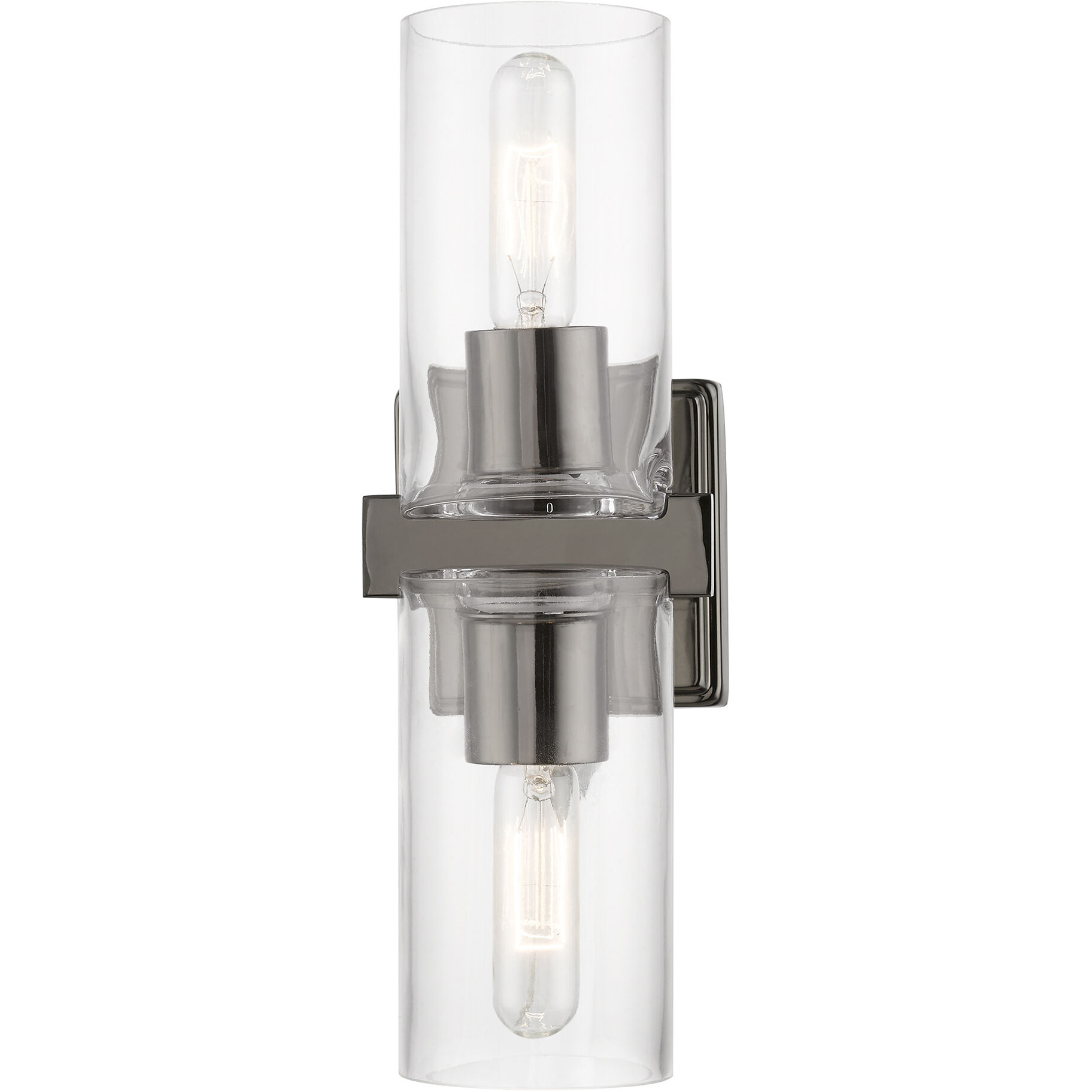 Clarion 2 Light 5 inch Black Chrome Vanity Sconce Wall Light