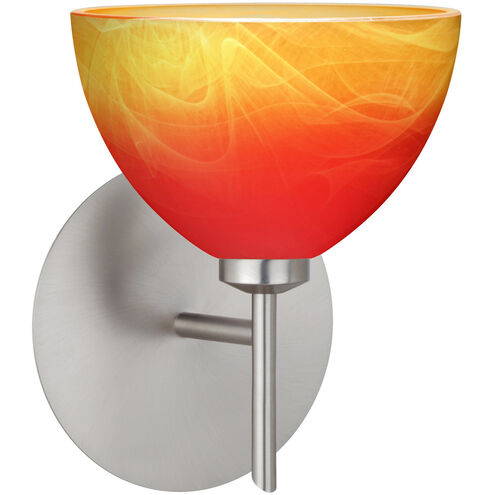 Brella 1 Light 6 inch Satin Nickel Mini Sconce Wall Light in Halogen, Solare Glass