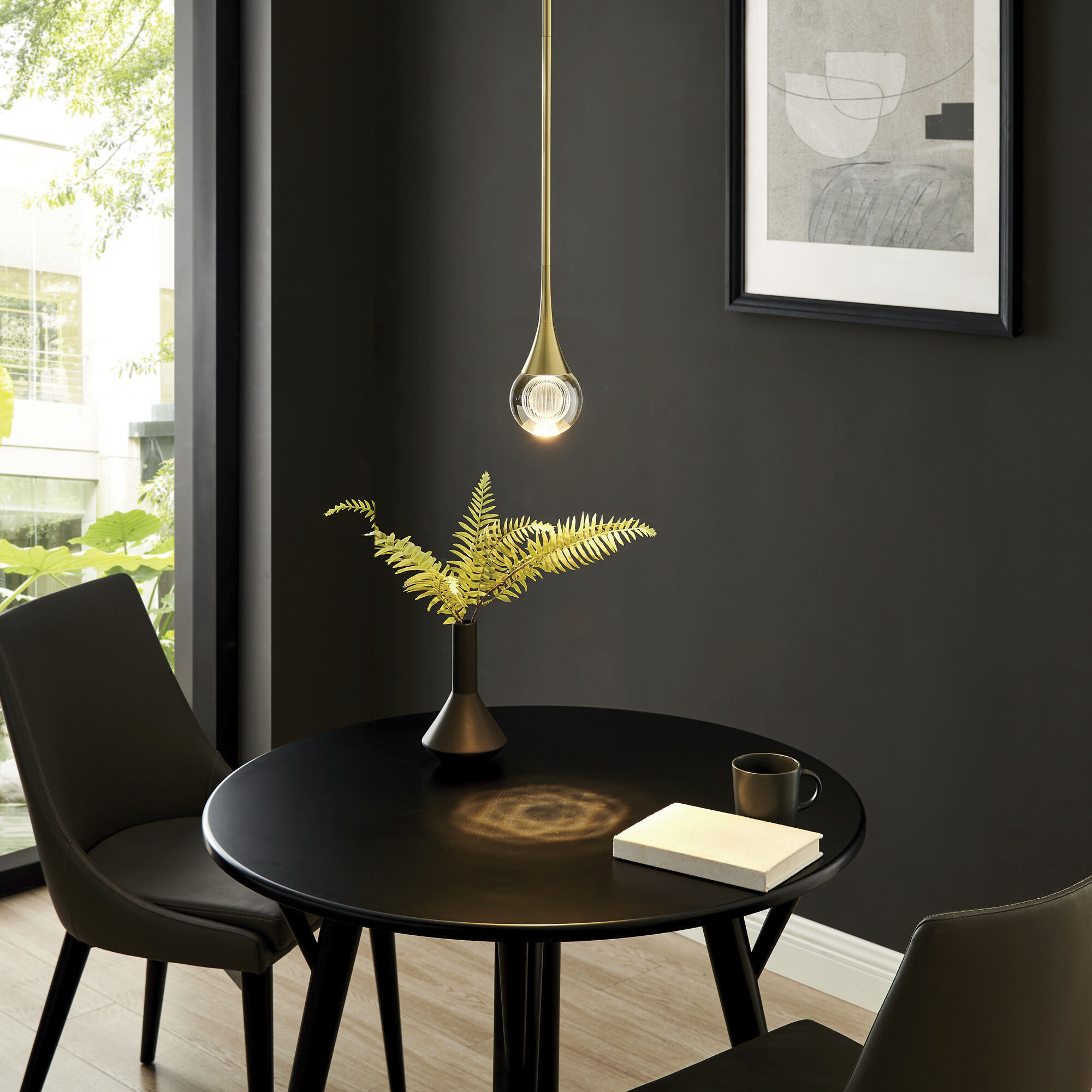 Luna I 1 Light 4.75 inch Brass Pendant Ceiling Light
